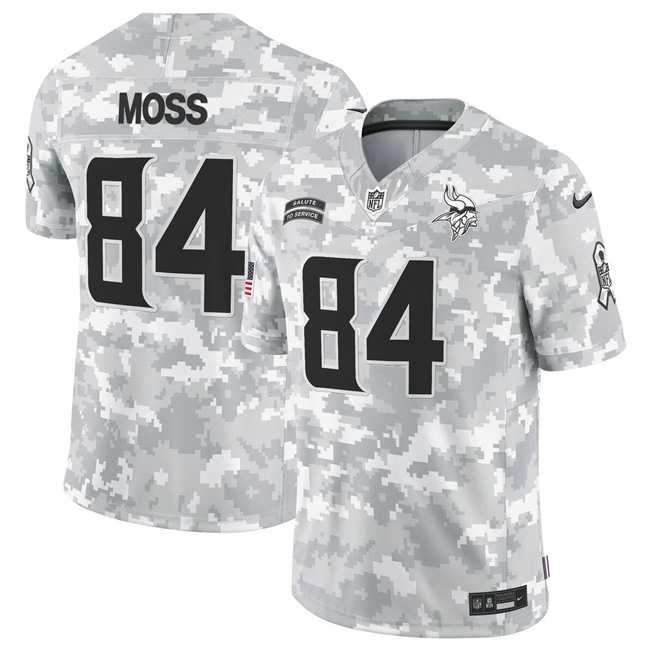 Mens Minnesota Vikings #84 Randy Moss 2024 F.U.S.E Arctic Camo Salute To Service Limited Stitched Jersey Dyin->minnesota vikings->NFL Jersey